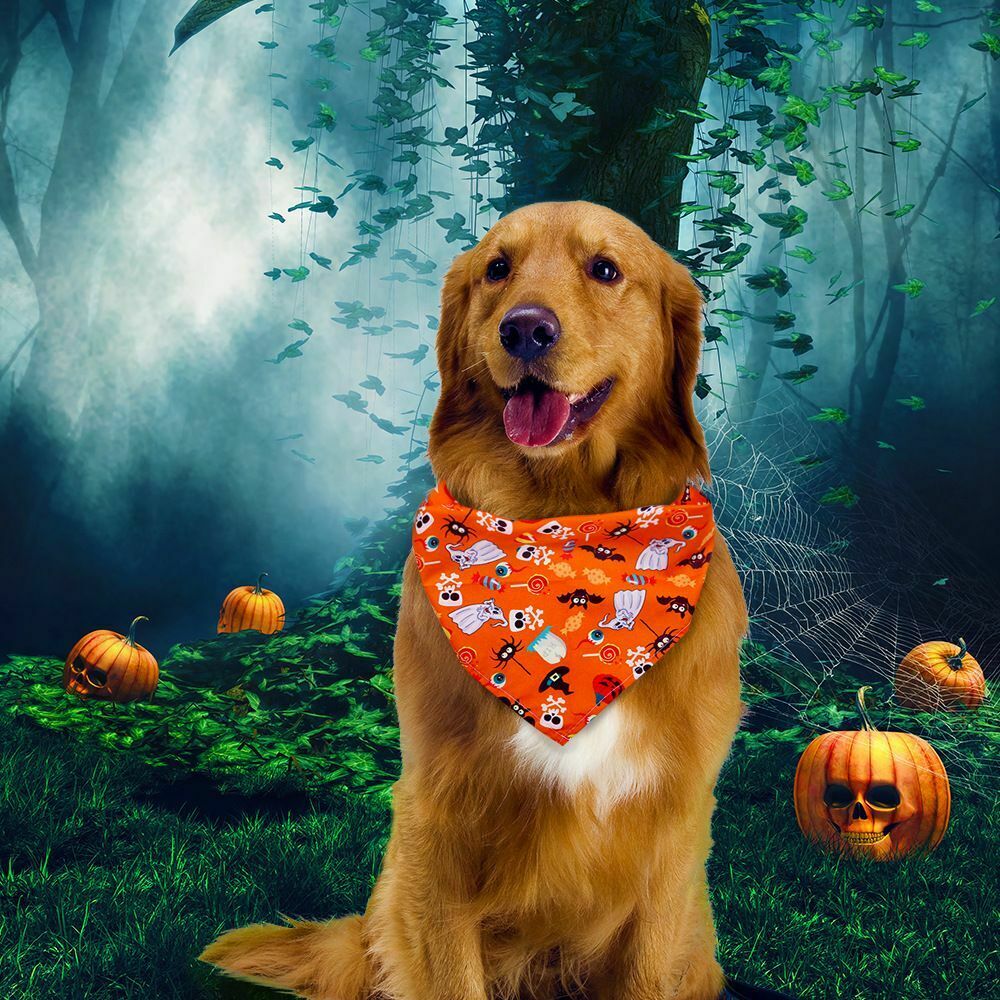 Bib Pet Collars Halloween Style Dog Scarf Pet Bandanas Cat Neck Scarf