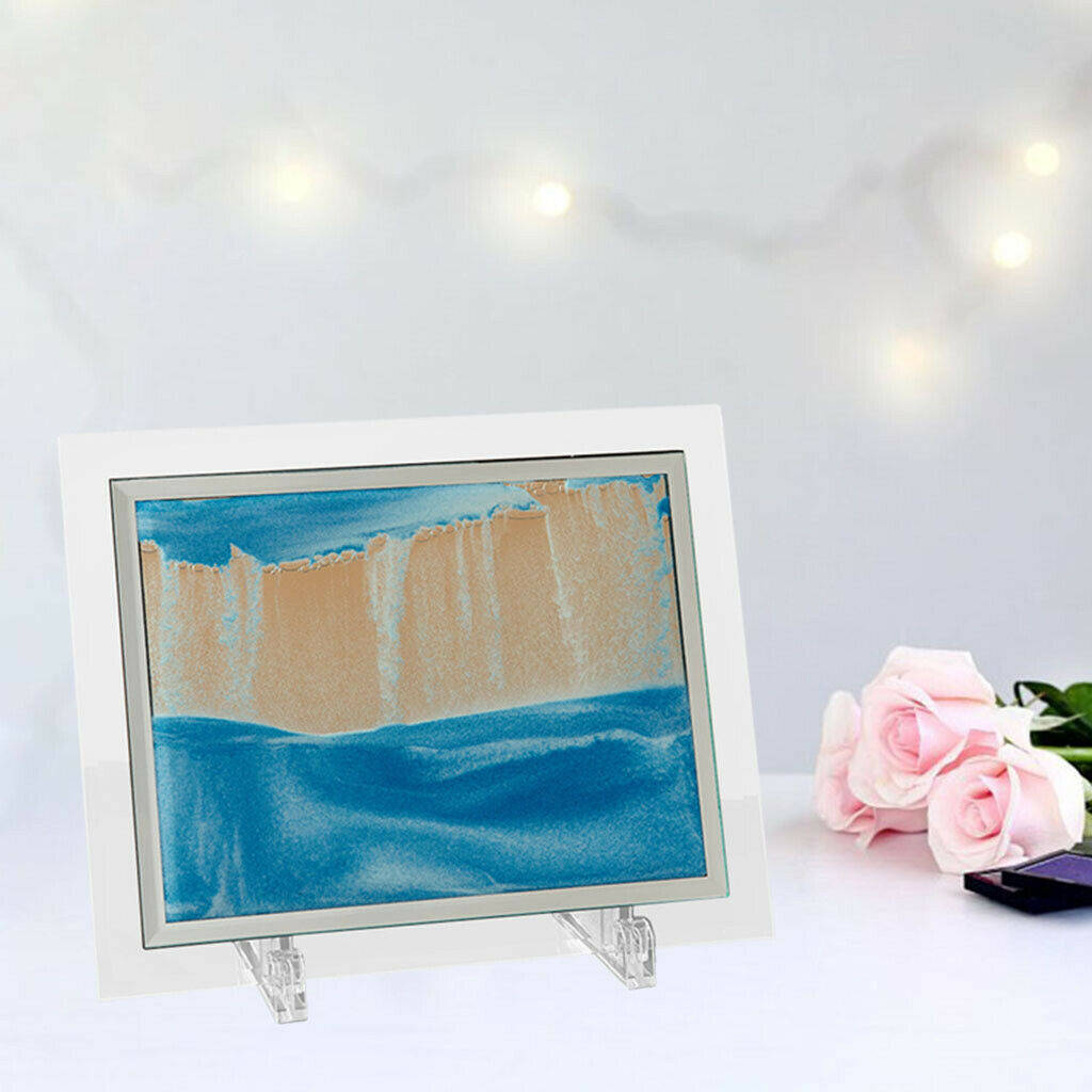 Moving Dynamic Sand Picture Flowing Sand Art Pictures 8in Sea Blue