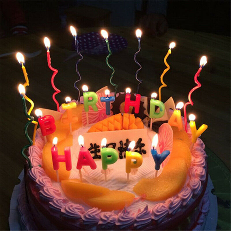 8pcs/set Long curve cake candles mix color birthday wedding party suppli.l8