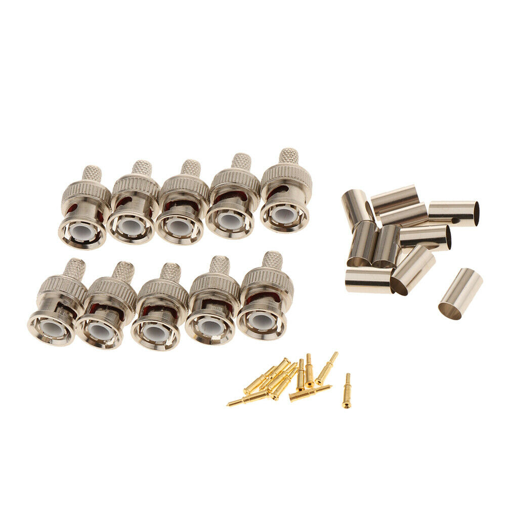 10pcs BNC Crimp Male Connector for RG59