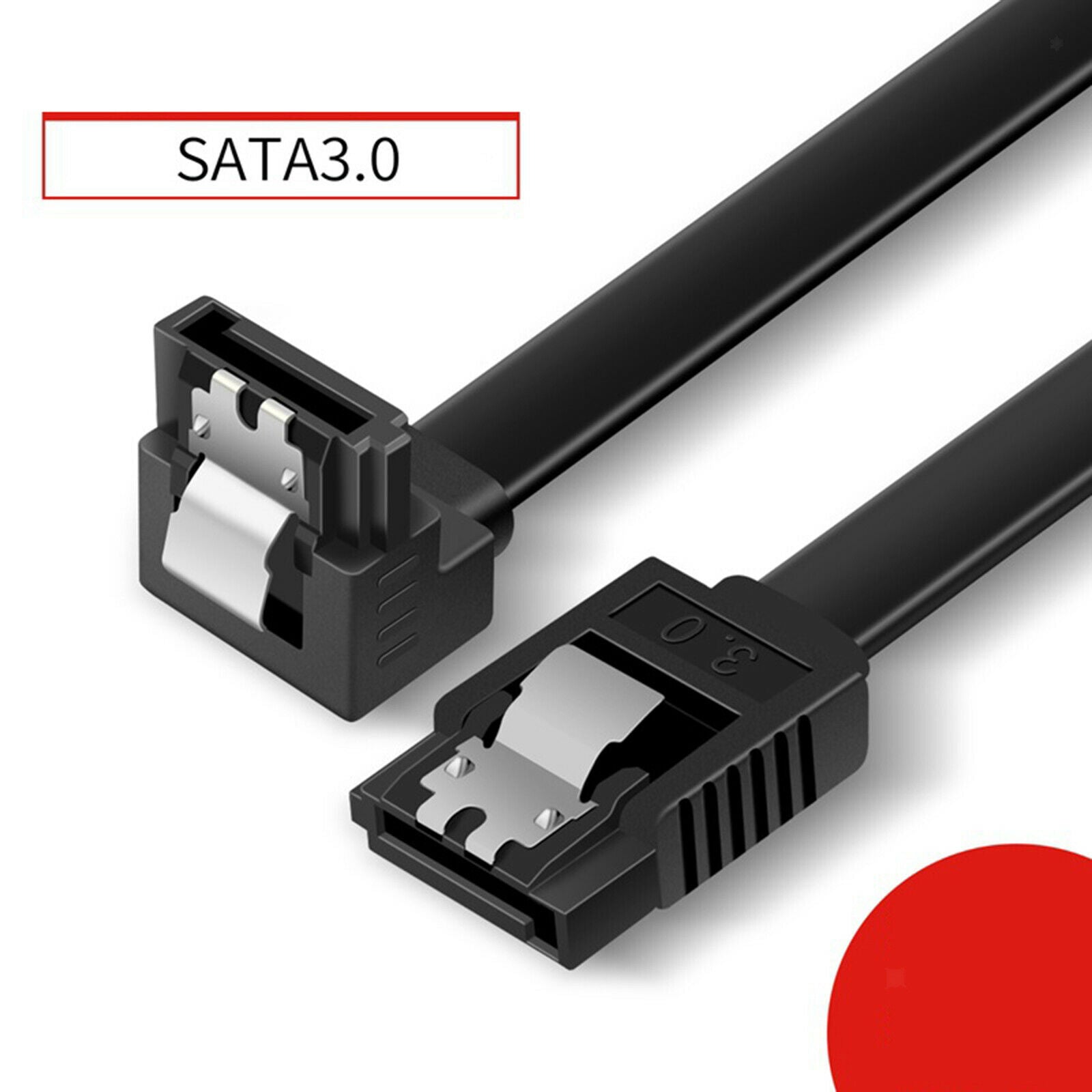 2PCS High-speed SATA Cable III 3.0 Flat Data Cord 3.3ft for HDD SDD Elbow