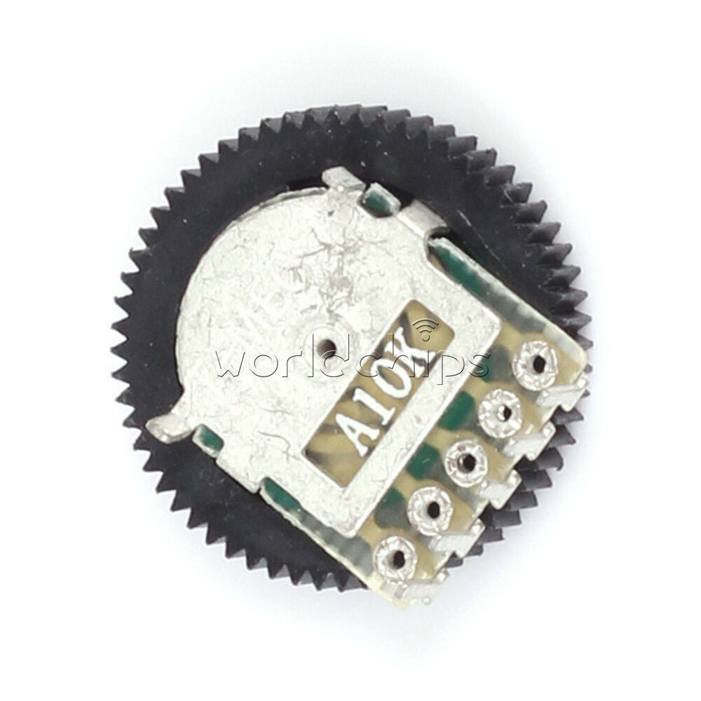 10PCS 10K A103 Duplex Gear Potentiometer A10K 16x2mm 5pin for Radio MP3 MP4