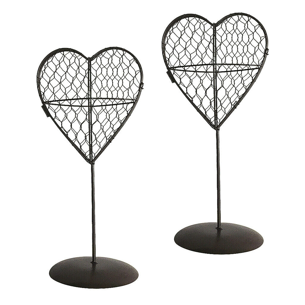 2Pcs Display Stand Iron Heart Shaped Stand Rack Holder for Air Plant Succulent