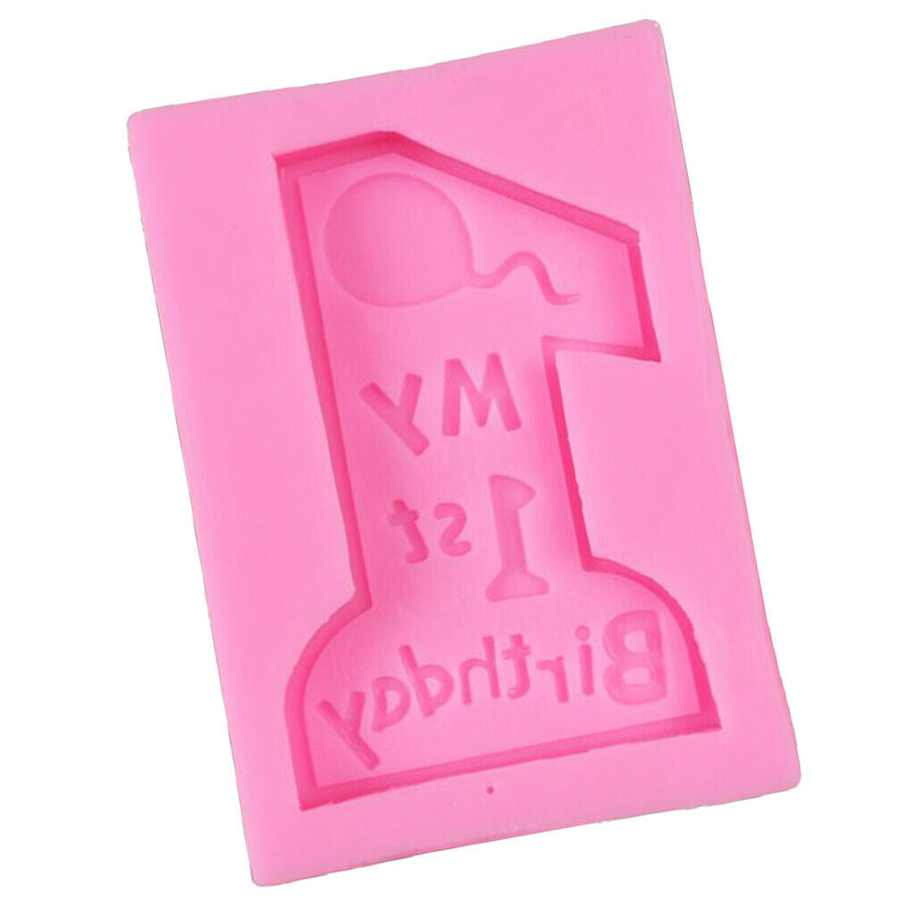 Silicone Number One Mold for Fondant Making Baby Birthday Cake Decor Mould