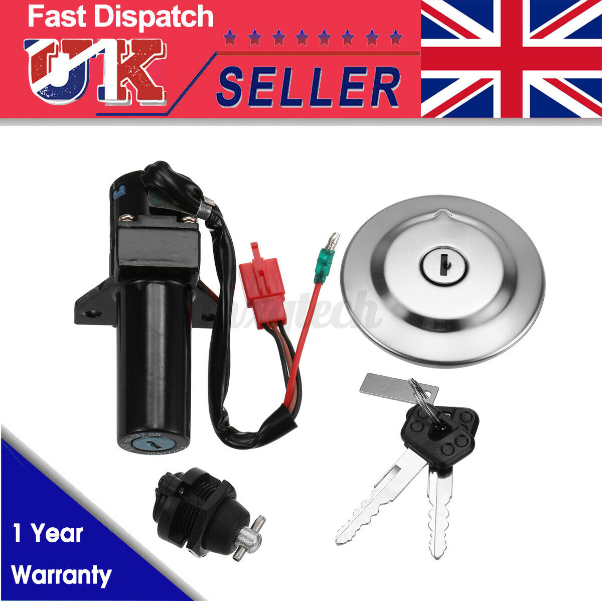 Ignition Switch & Fuel Gas Cap Seat Lock Keys Set For Yamaha YBR125 YBR 12 +