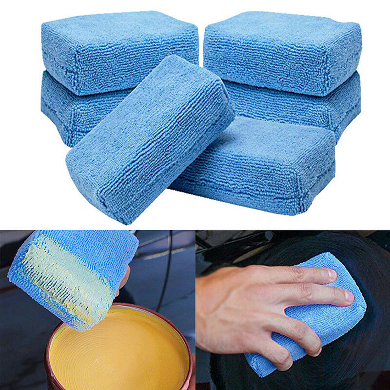 Microfiber Car Washing Sponge Automobile Cleaning Cloths Car Wax Polishin.l8