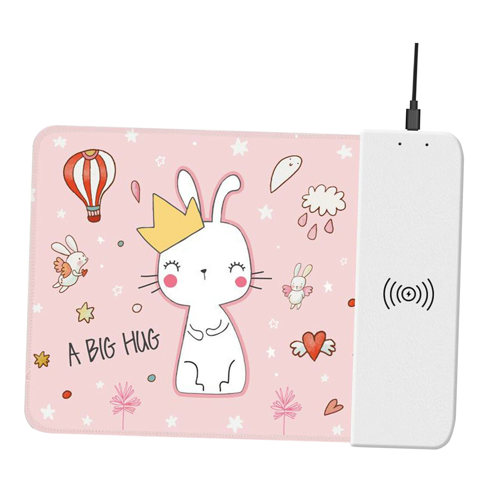 Elegant 10W Wireless Qi Certified Fast Charger Mouse Pad Rabbit