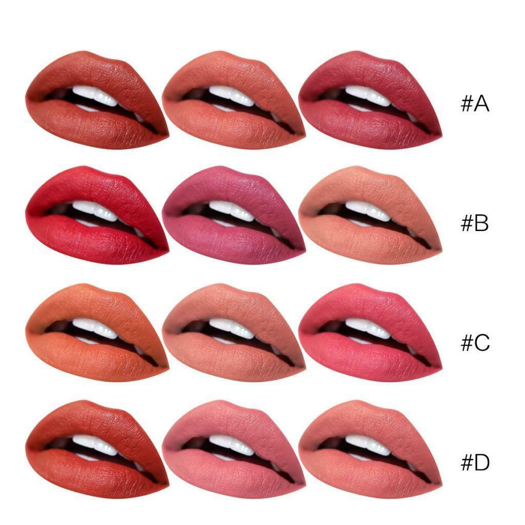 3 Colors/set Matte Velvet Waterproof Lip Gloss Lip Glossy Liquid Lipstick C
