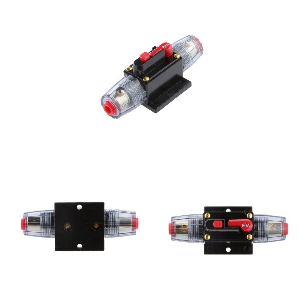 3 Pieces 80A Manual Reset Circuit Breaker Manual Reset Switch Car Universal