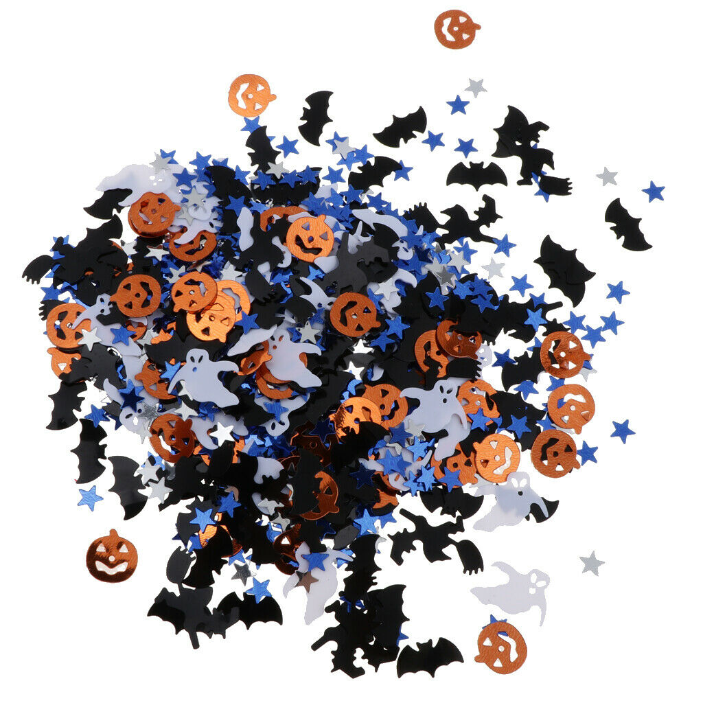 Bag with 30g Halloween Pumpkin Witch Star Plate Confetti DIY Decor Assorted