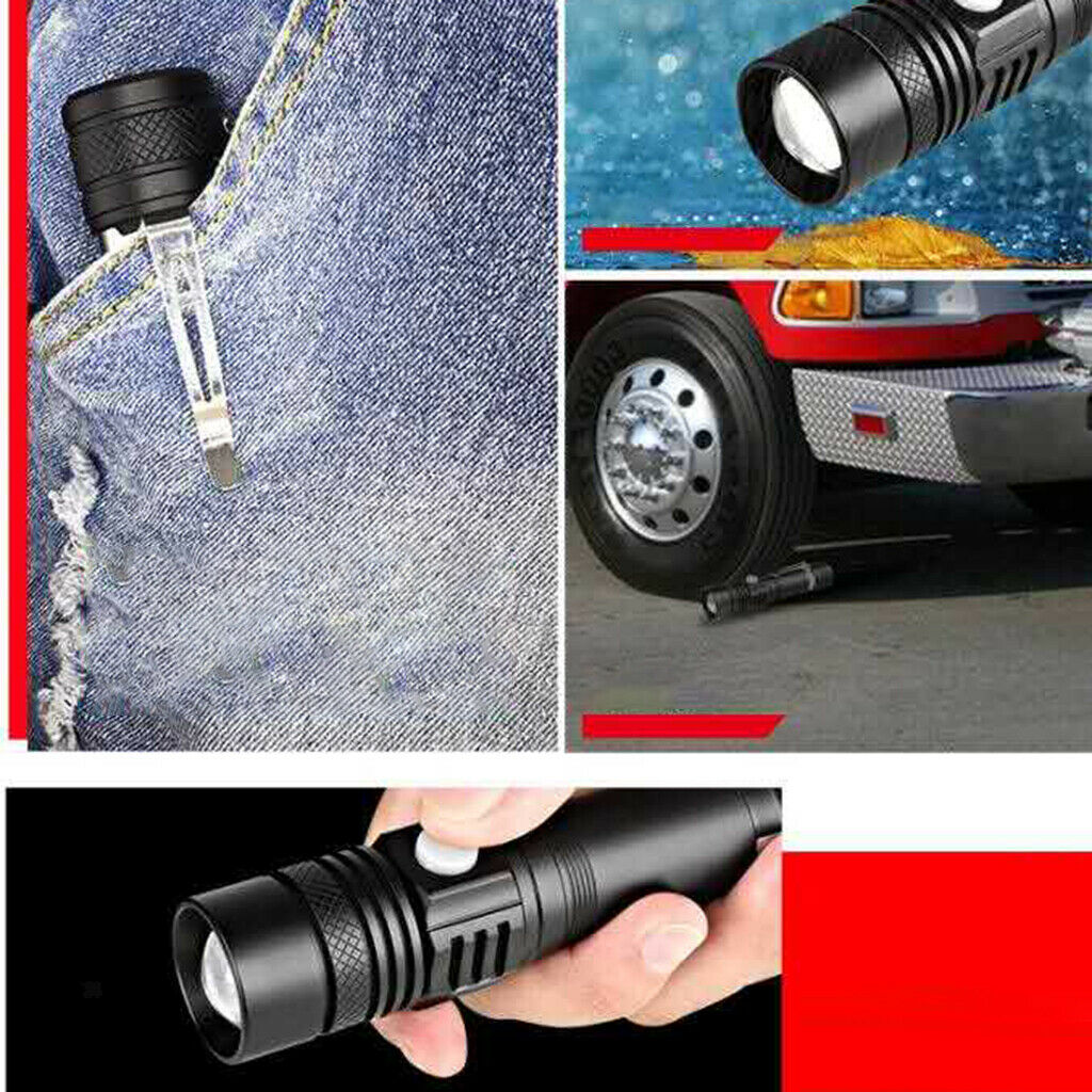 Compact Zoomable LED Flashlight Water Resistant Adjustable Focus Torch