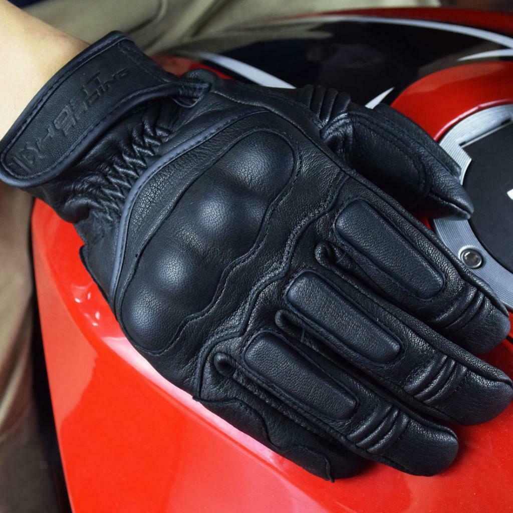 Touch Screen Leather Motorcycle Full Finger Gloves Motorbike Racing Moto L