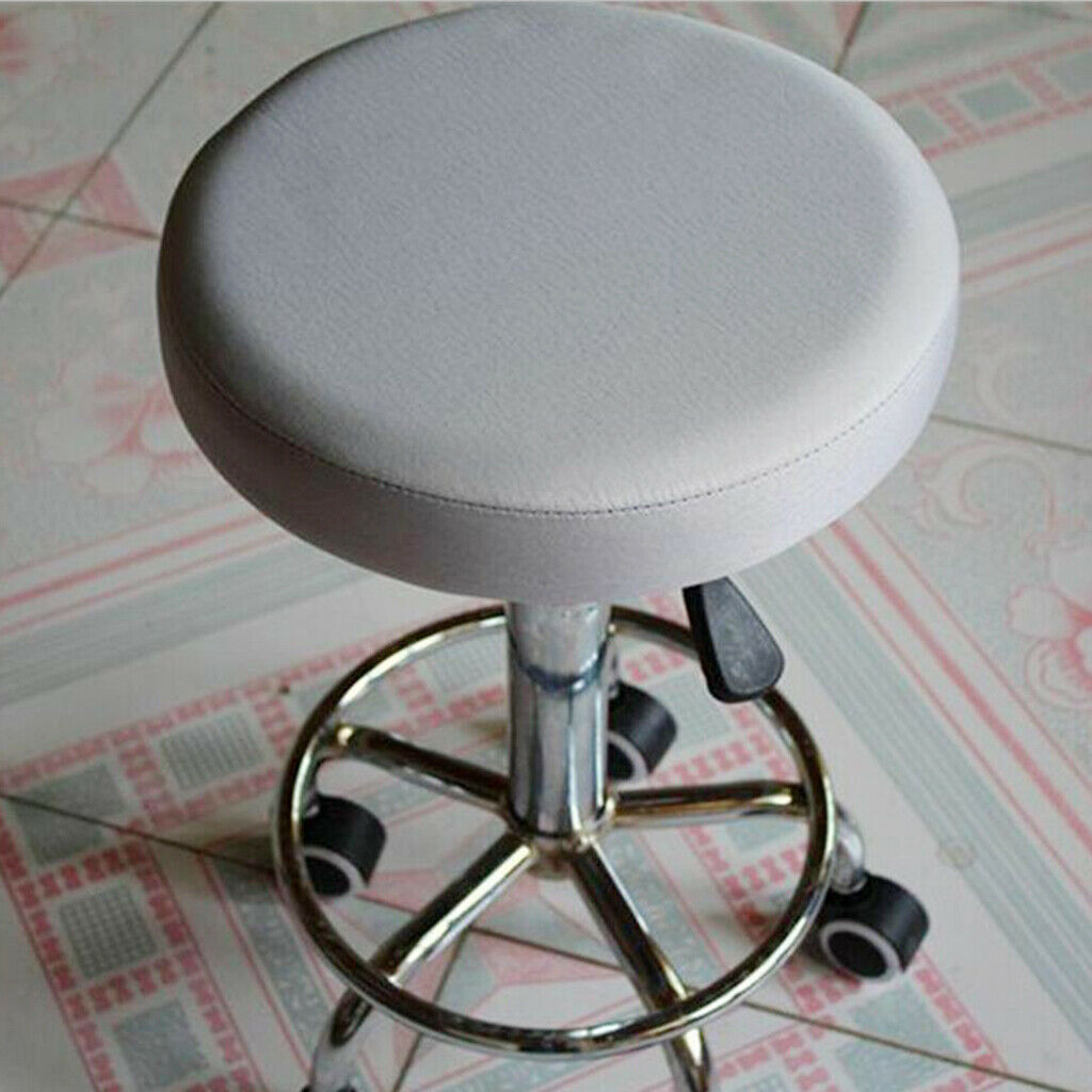 Grey &Black 2Pcs 35cm Waterproof Anti-slip Bar Stool Cover Round Lift Chair Seat