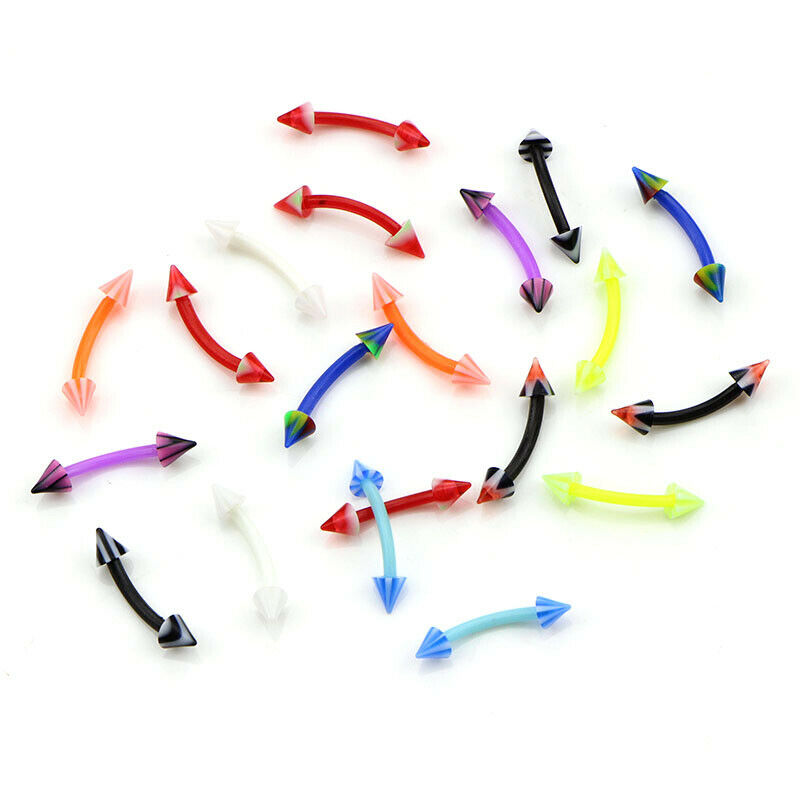 20Pcs Curved Barbell Eyebrow Rings Bar Tragus Ear Stud Helix Piercing Jewelry_DD