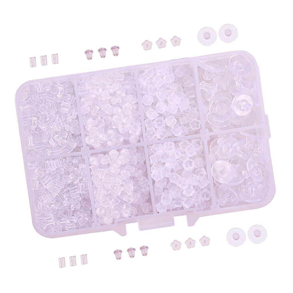 1666 Pcs Clear Rubber Plastic Earring Stopper Stopper DIY Earring