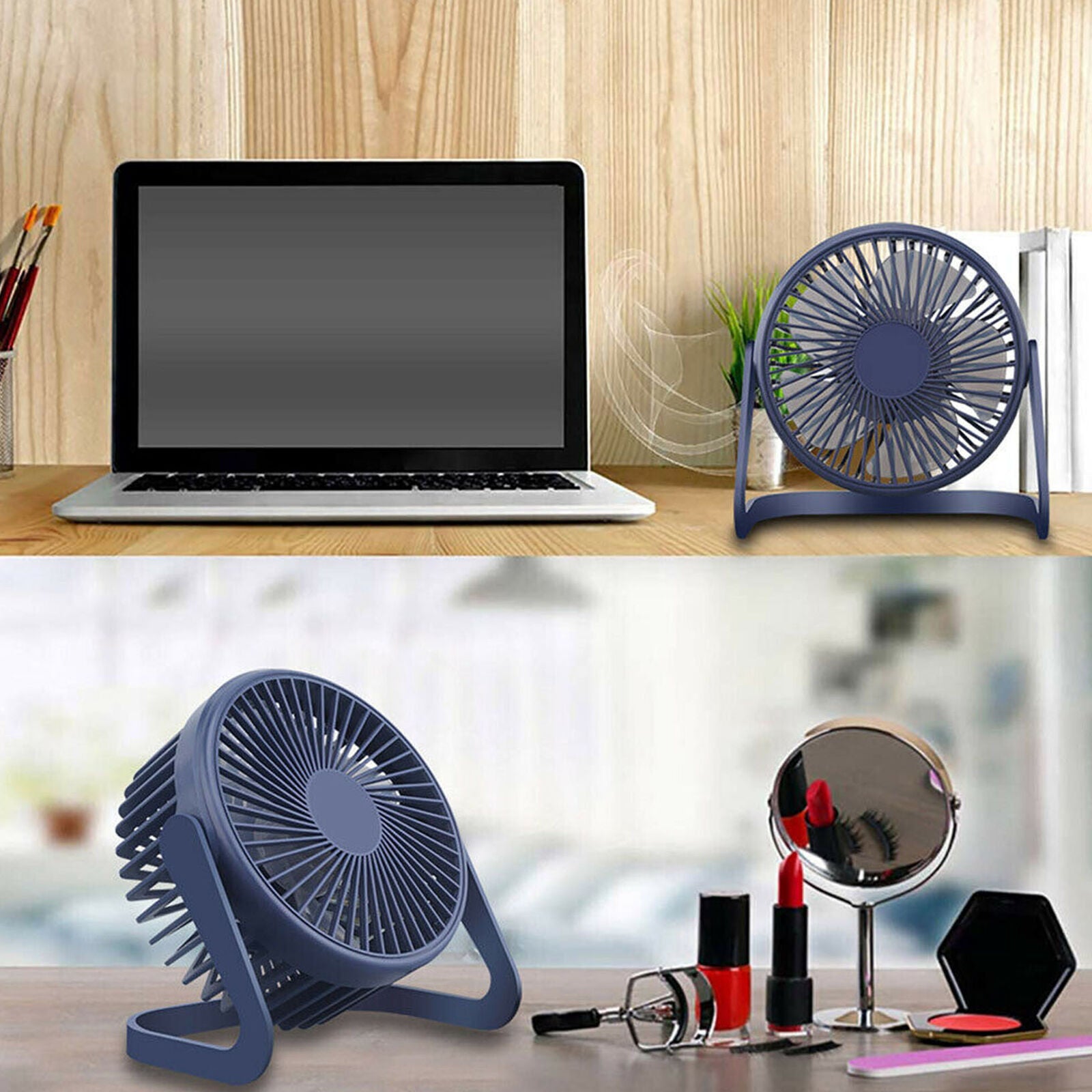 USB Desktop Fan Portable Desk Cooling Fan 2 Speeds Small Quiet Table Fan 5inch