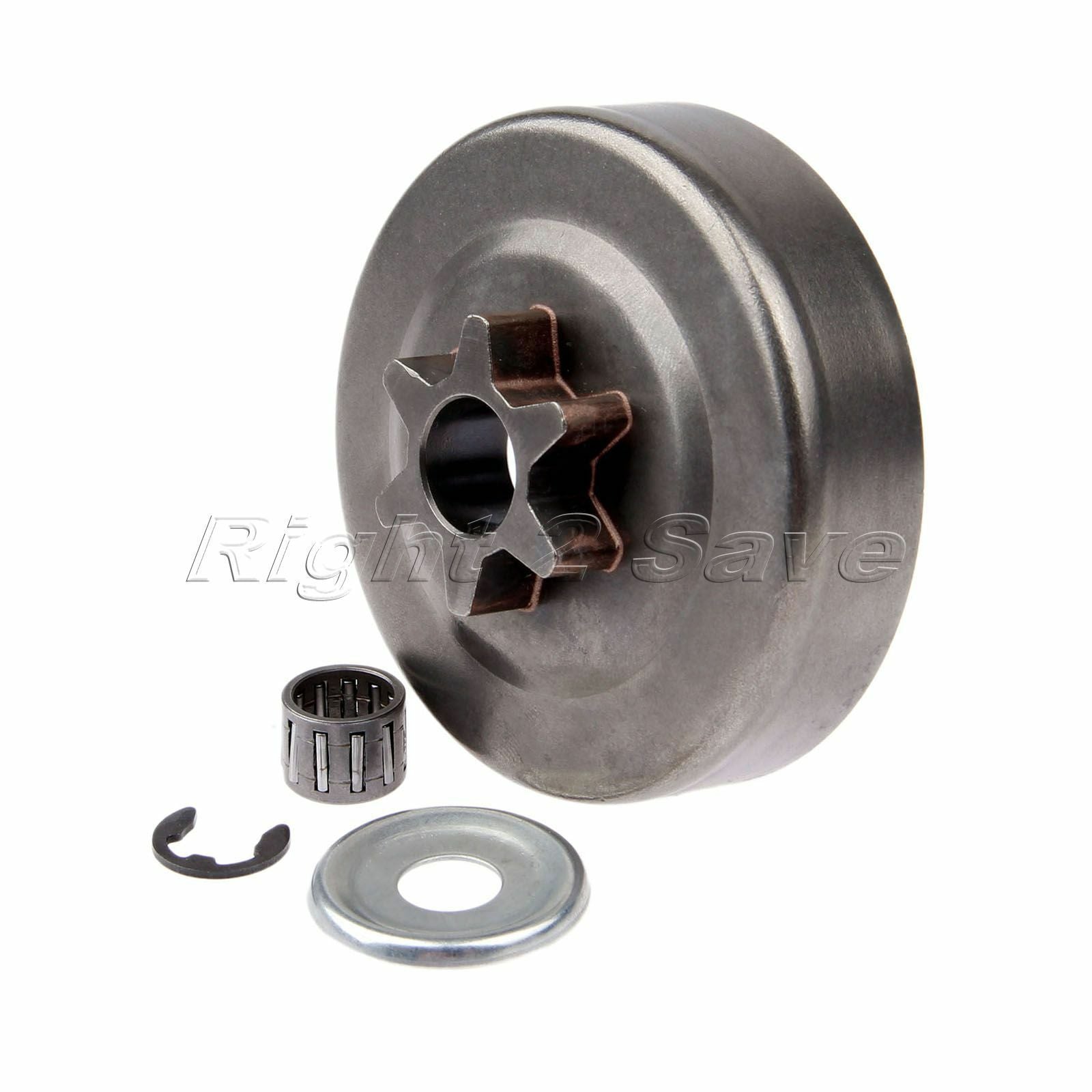 3/8" 6T Clutch Drum Washer Sprocket E-Clip Kit For Chainsaw STIHL MS170 180 025