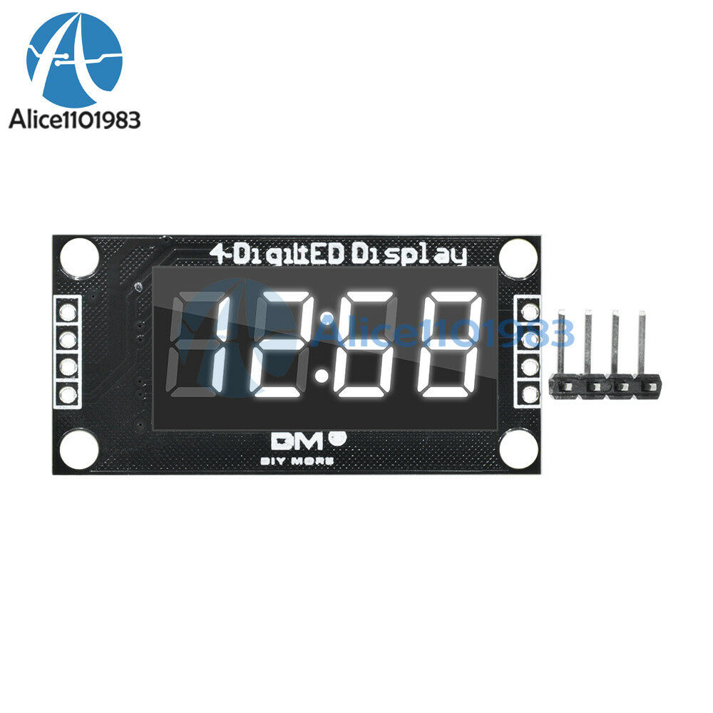 White TM1637 0.36" inch 7-Segment 4-Digit LED Display Clock LED Tube Module