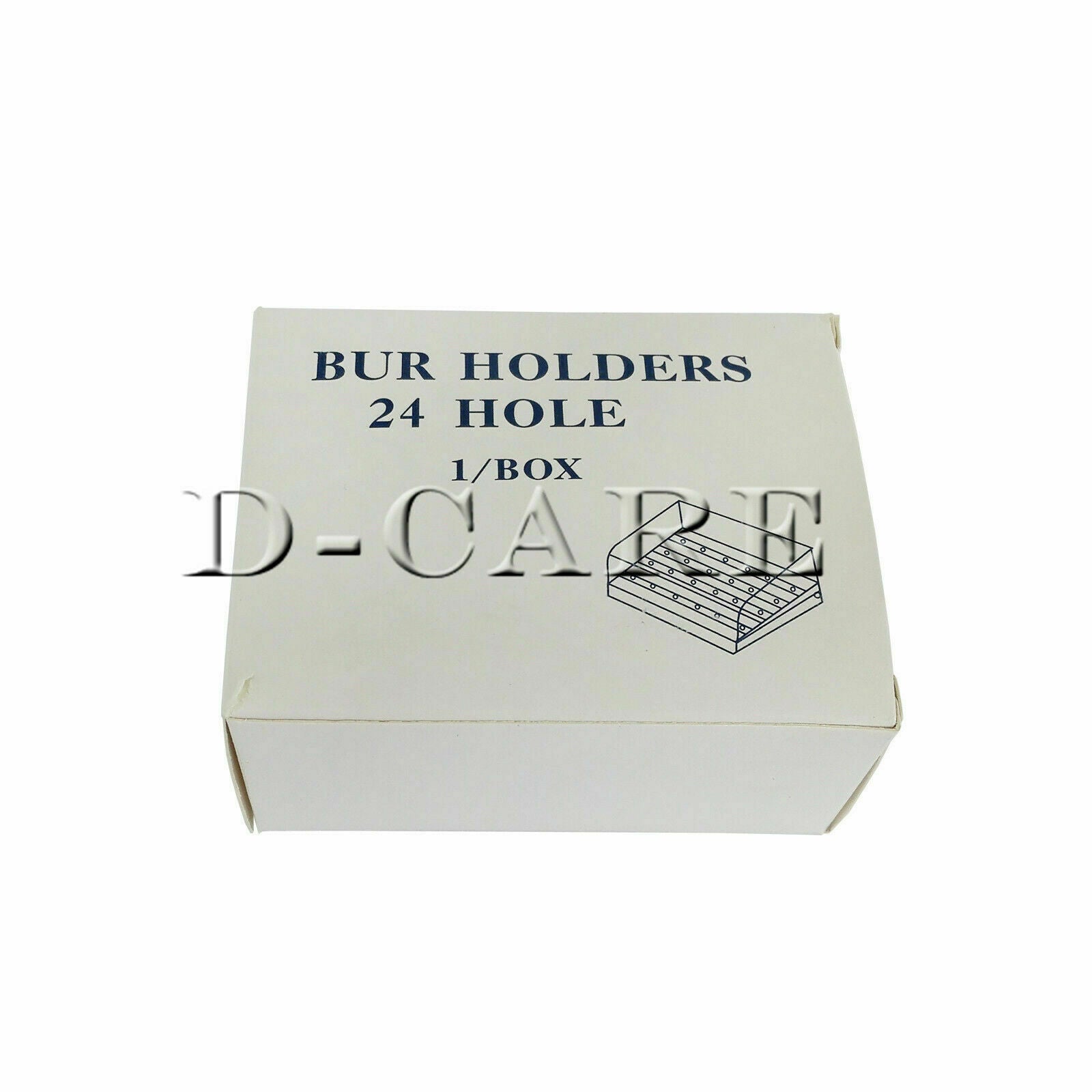 24Hole White Dental Burs Drill Holder Stand Block Disinfection Case Plastic 5pcs