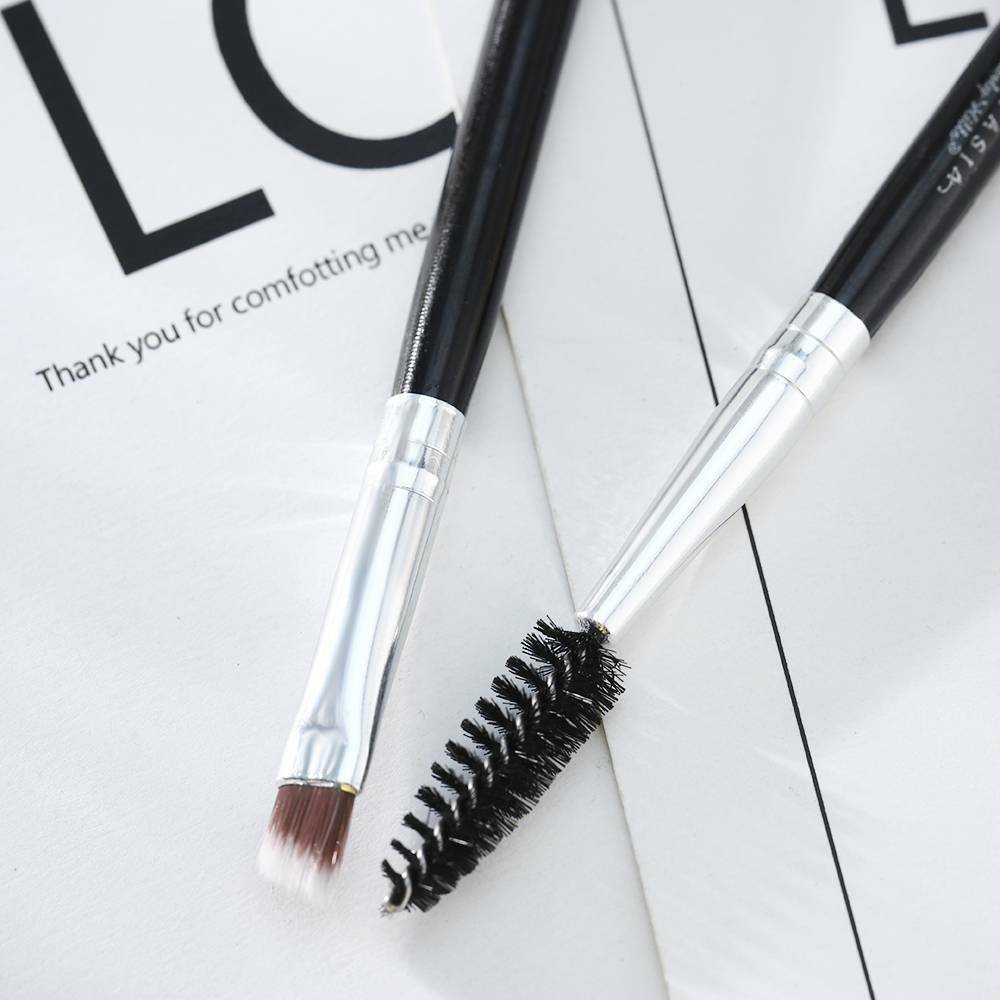 Pro Beauty Makeup Eyebrow Brush Wand Brow Angled Eyelash Double-Ended Brush US