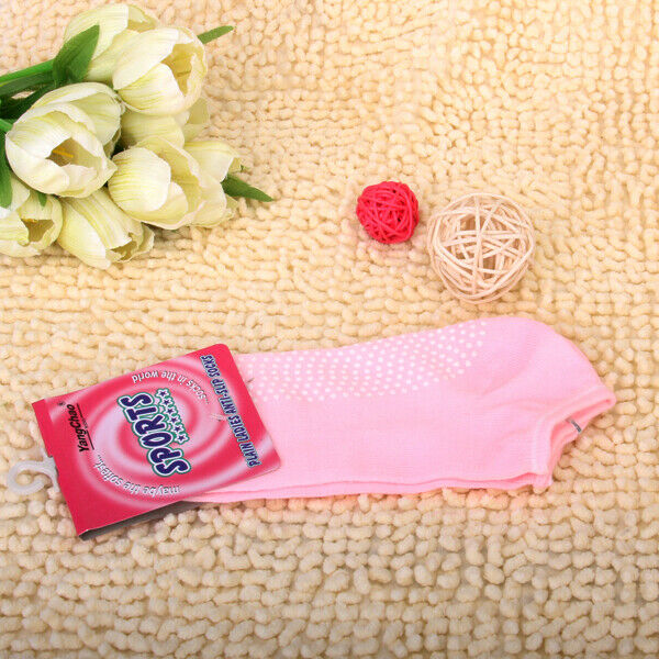 2 Pairs Women Non Slip Massage Granule Yoga Socks - Pink