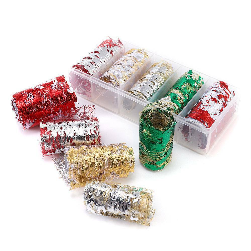 10Roll Silk Nail Art Foil Lace Fragments Glitter Flakes Decor Manicure Decals US