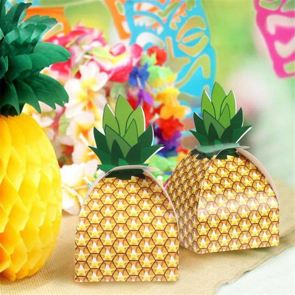 12Xcandy boxes paper pineapple gift bag beach wedding decor party supplies-DD