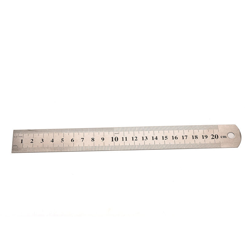 1Pc 20cm Metal Ruler Metric Rule Precision Double Sided Measuring Tool BD.l8