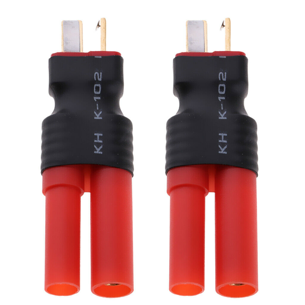 2x T Plug to 4.0mm Banana Plug Connector Connector for HXT T Plug Male Plug