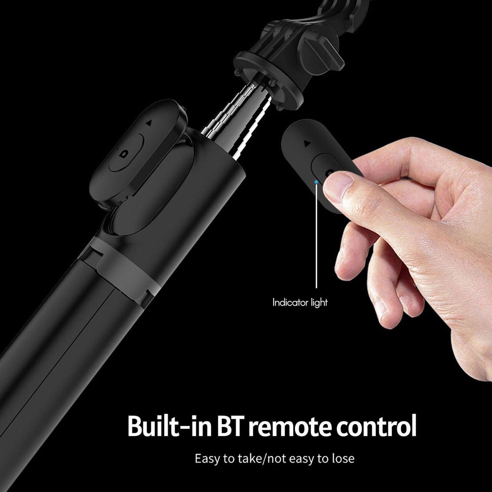 Extendable Wireless Selfie Stick Shutter w/ Remote Control Tripod Phone