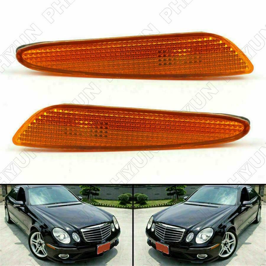 For 07-09 Mercedes Benz W211 E320 E350 E550 E63 Front Bumper Side Marker Lights
