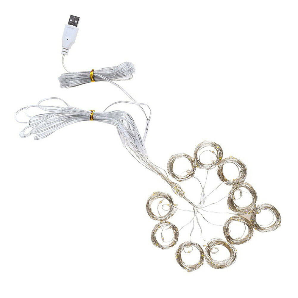 200LED USB Curtain Lamp Christmas Home Decorative Lights Garden Fairy Light @