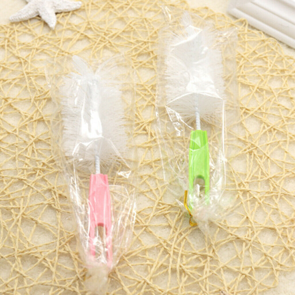 Baby Child Nylon Wire Milk Bottle Glass Brush Cleaner With Handle Accessory