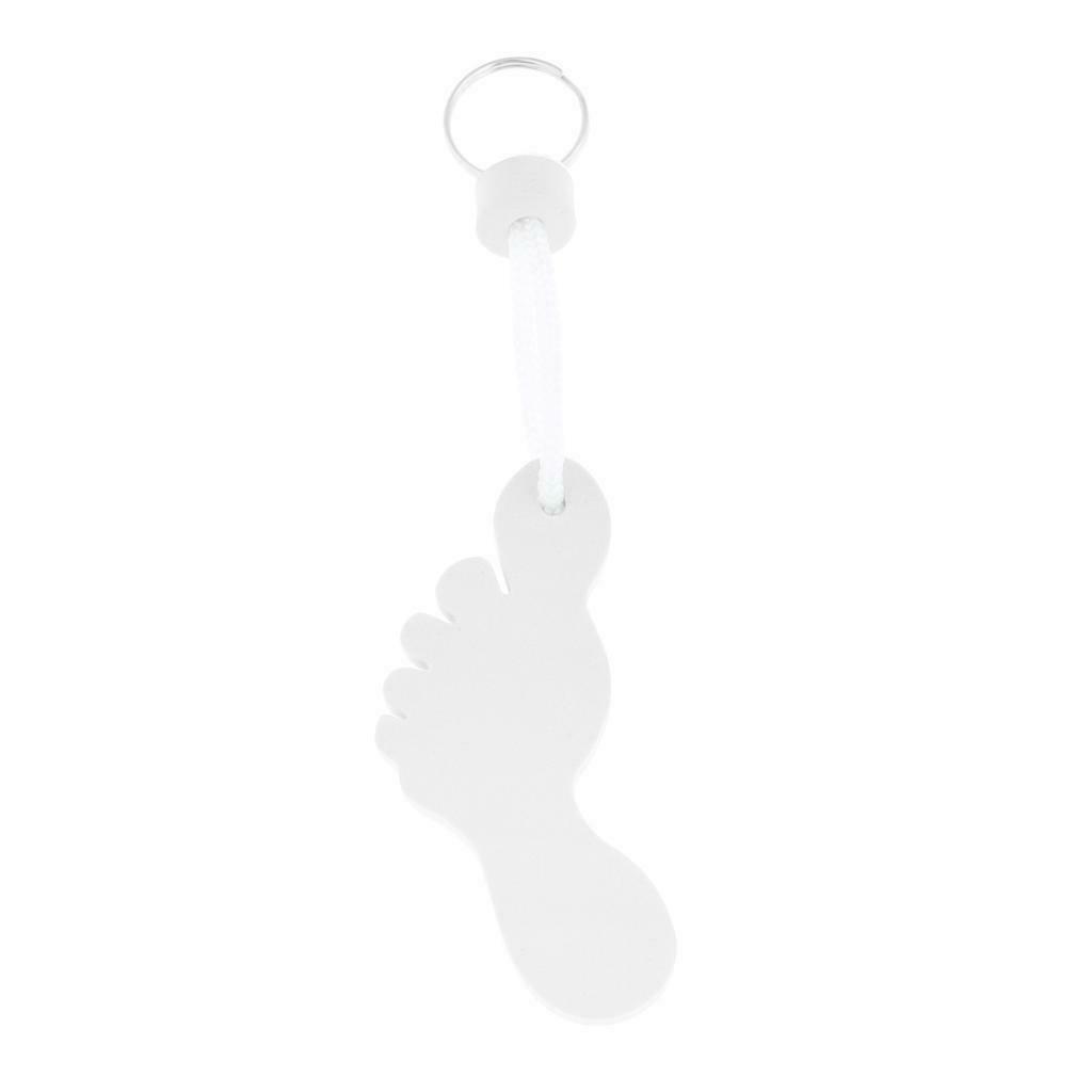 10X Foot Shaped Foam Safety Floating Keyring for Boating Yachting Sailing White