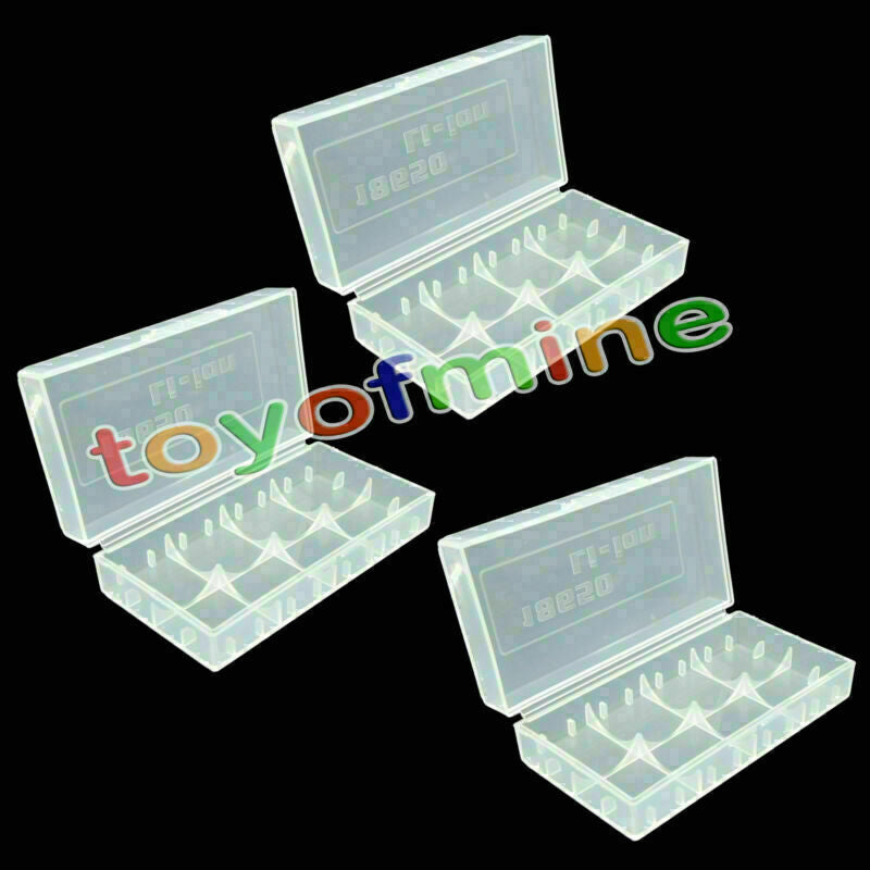 3x /16340/CR123A Transparent White Battery Case Holder Storage Box