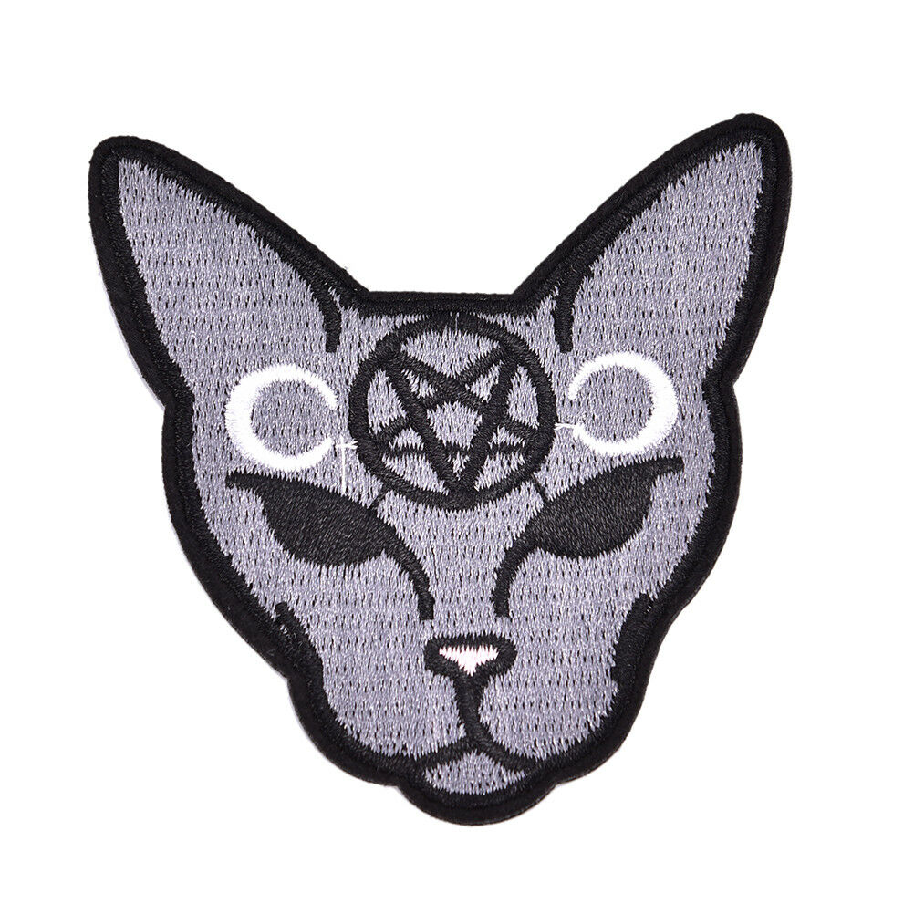 2pcs/lot Gothic Cat Sew Iron On Patch Embroidery Sewing DIY Halloween Appl.l8