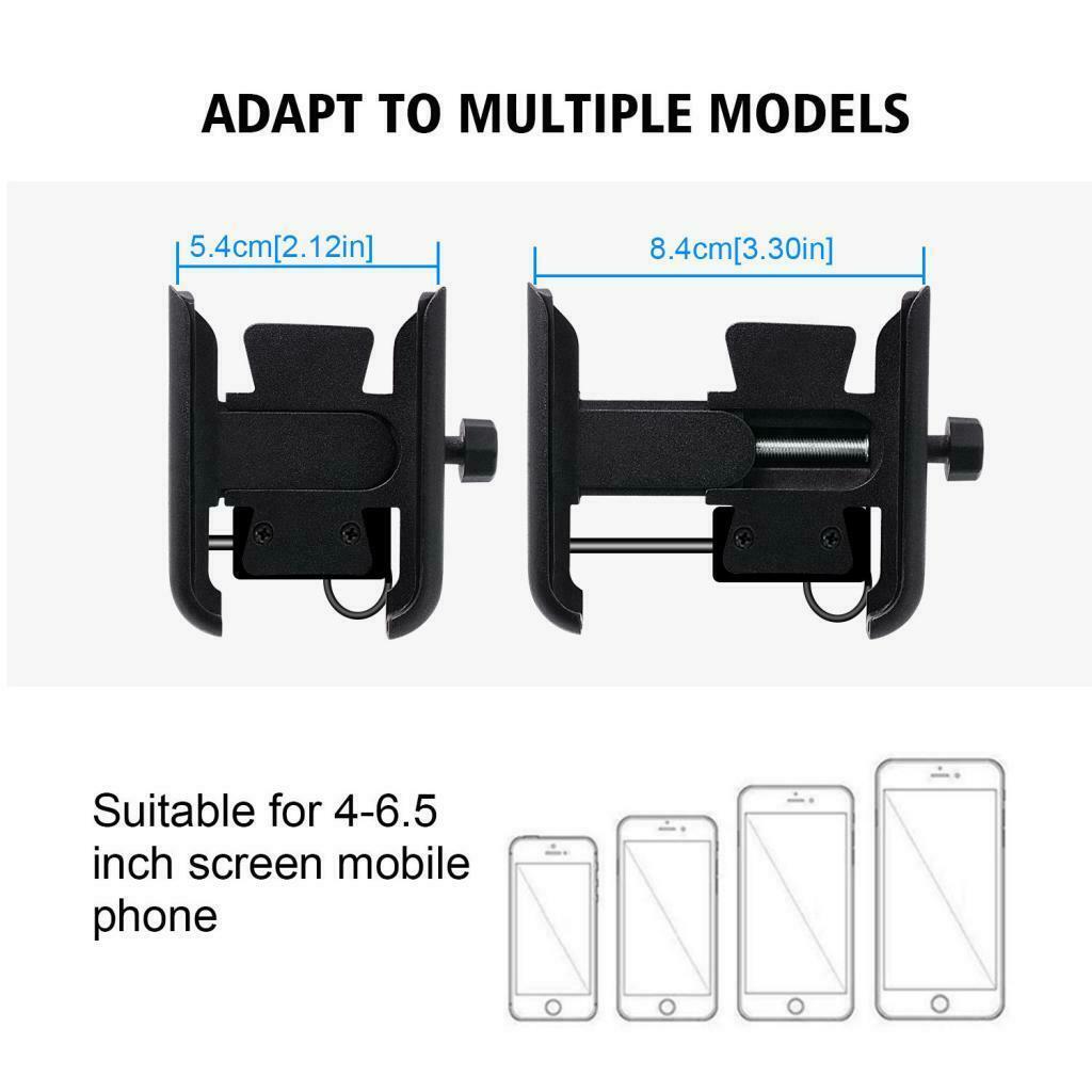 Aluminum motorcycle handlebar bracket smartphone rearview mirror cellphone black