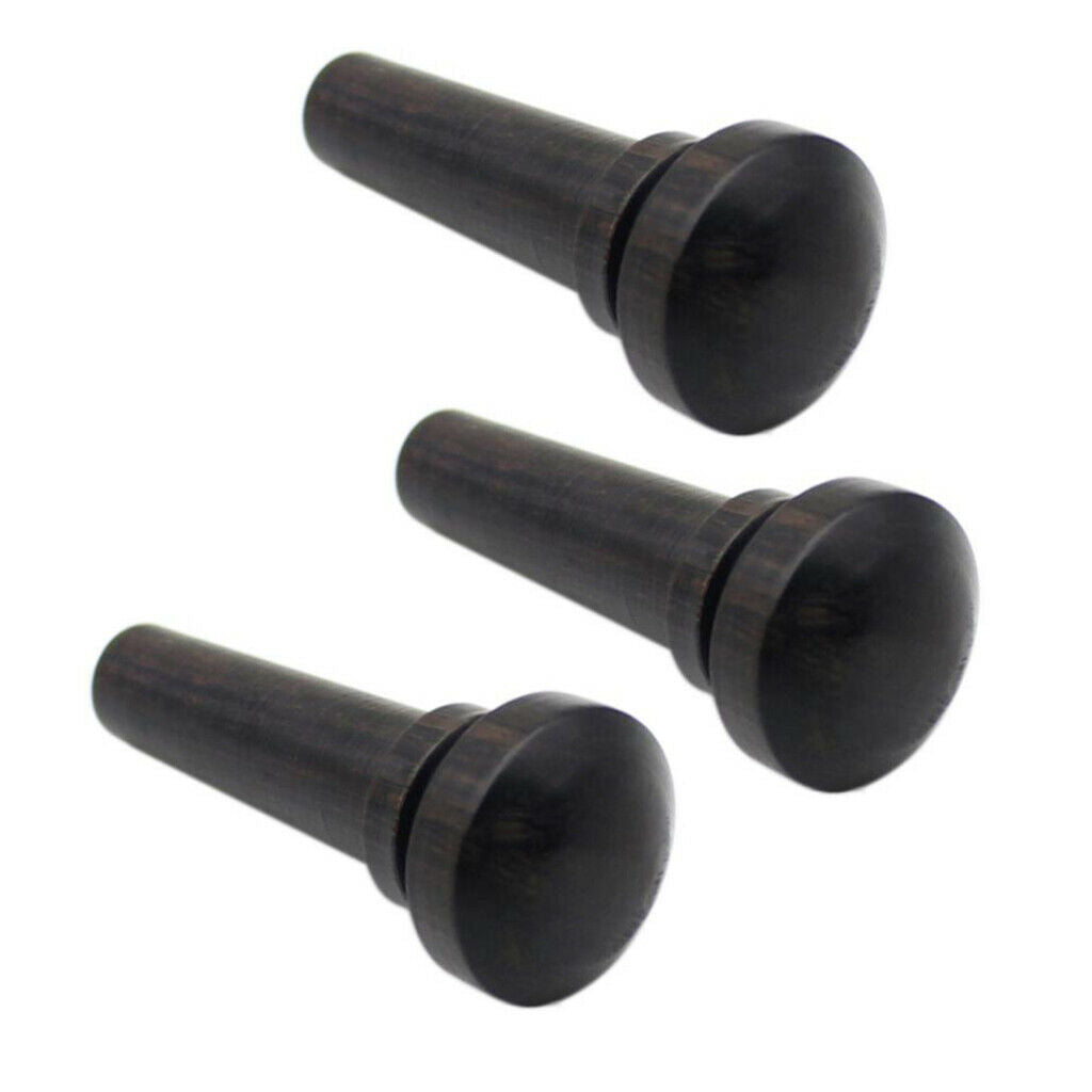 3 Pieces Black Ebony Tail Nails DIY for 4/4 3/4 Violin