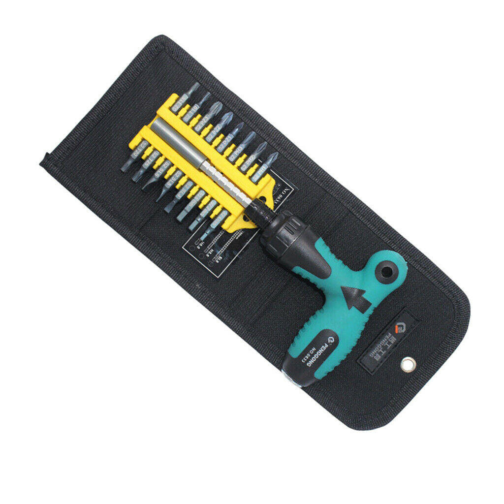 17Pcs Multi-purpose   Hex Nut Slotted Socket Bit Set Ratchet Screwdriver