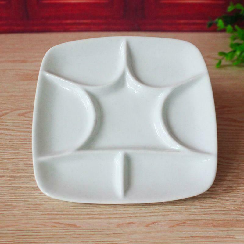 7-Well Square White Ceramic Artist Paint Palette for Watercolor Gouache  Acrylic