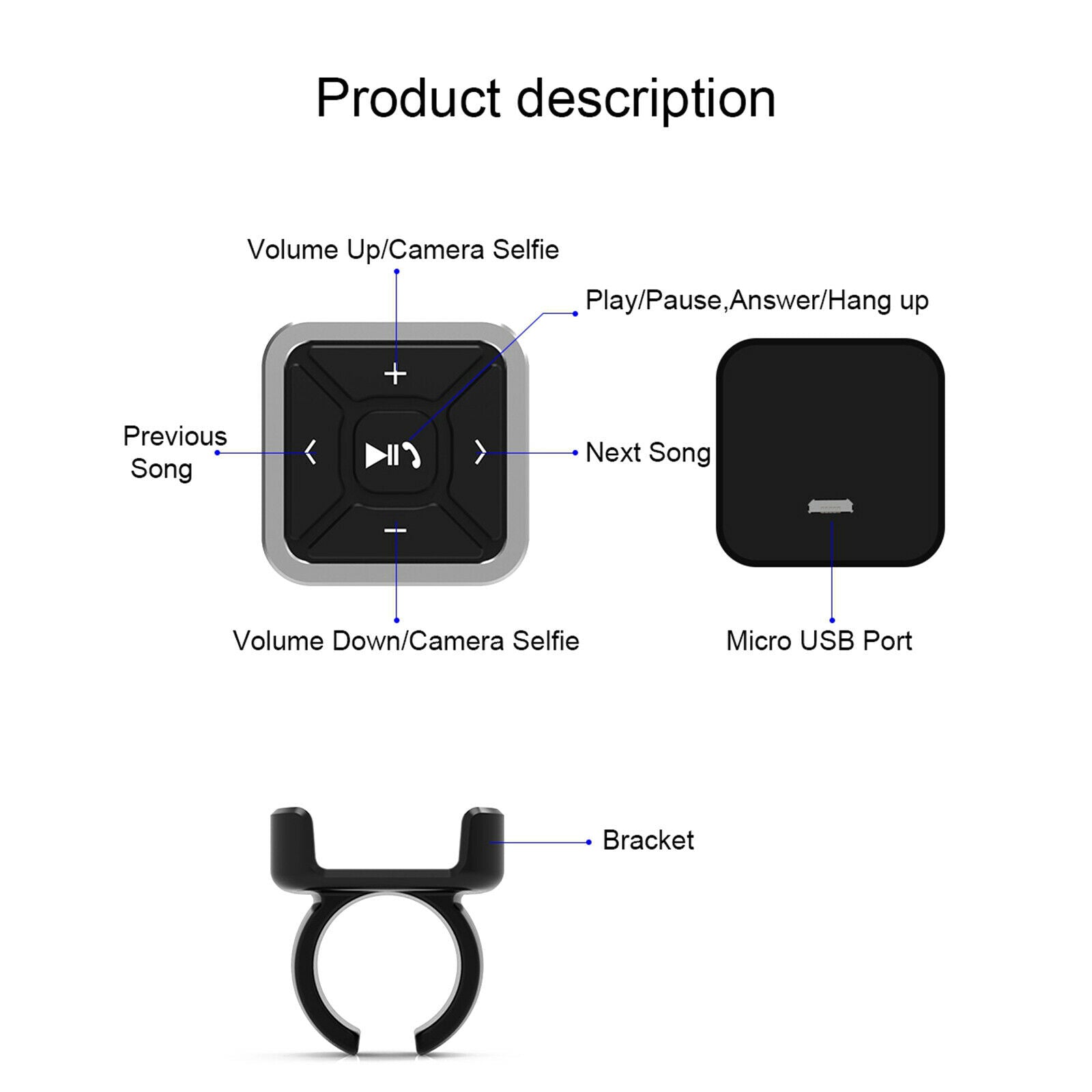 Bluetooth audio adapter, car bluetooth media button audio steering wheel remote