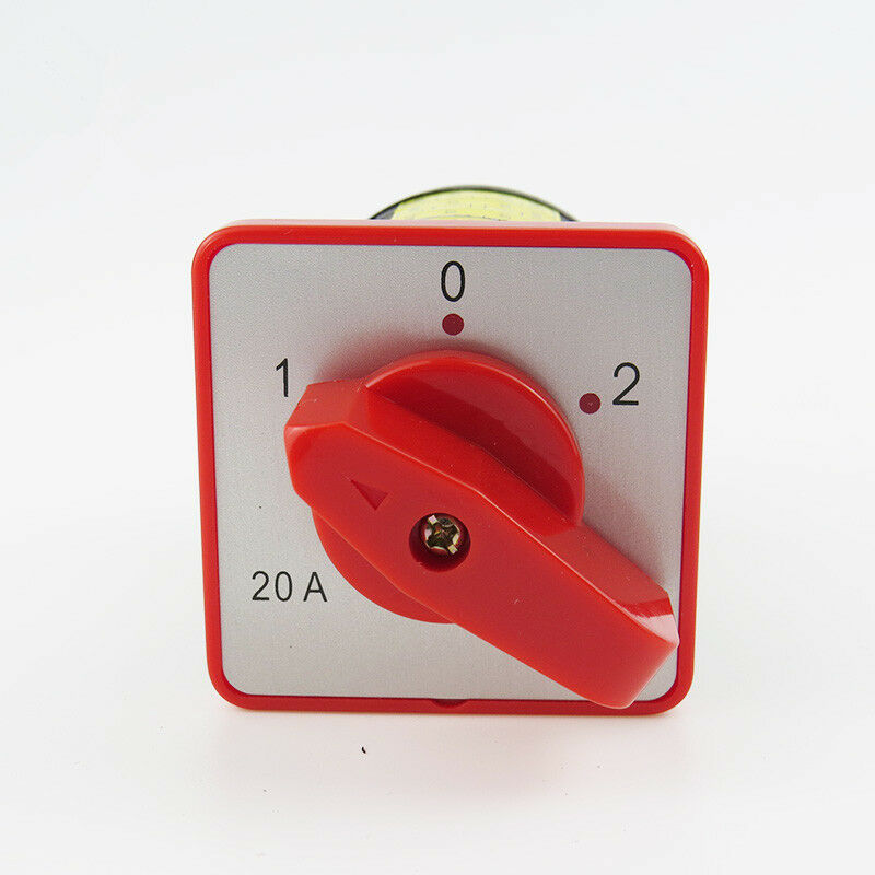1PCS Universal Changeover Switch 3 Positions(1-0-2) 20A 4kW 12 Screw Terminals