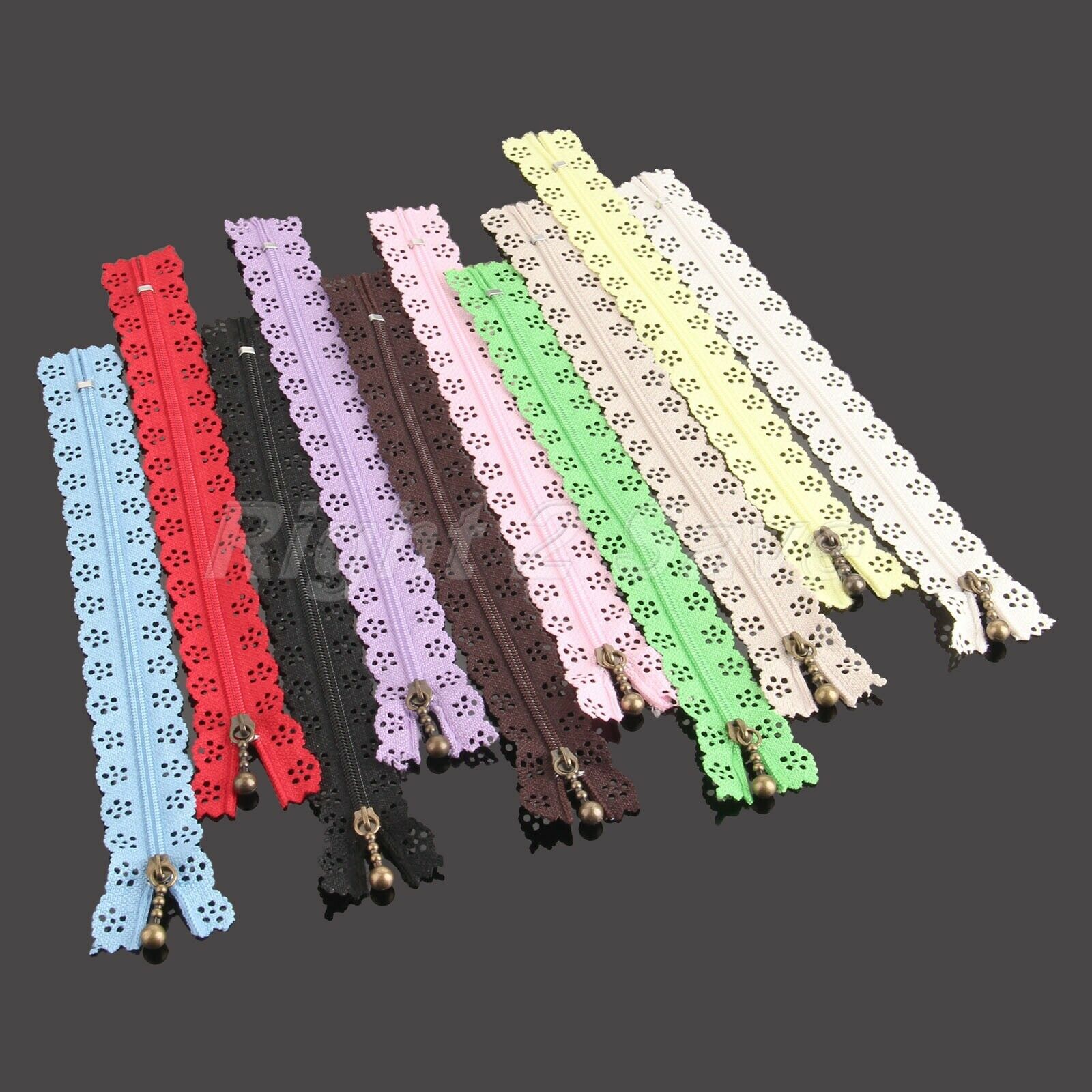 10Pcs 20cm Lace Zipper Nylon Closed End F Bags Clothing DIY Tailor Sewing Tools