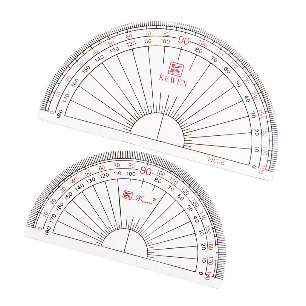 2pcs 180 Degree Protractor For Angle Measure - 10cm / 12cm