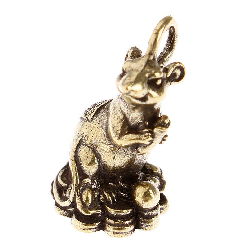 2020 new year gift Lucky mouse rat year Desk decor Copper Wealth Rats Figu.l8