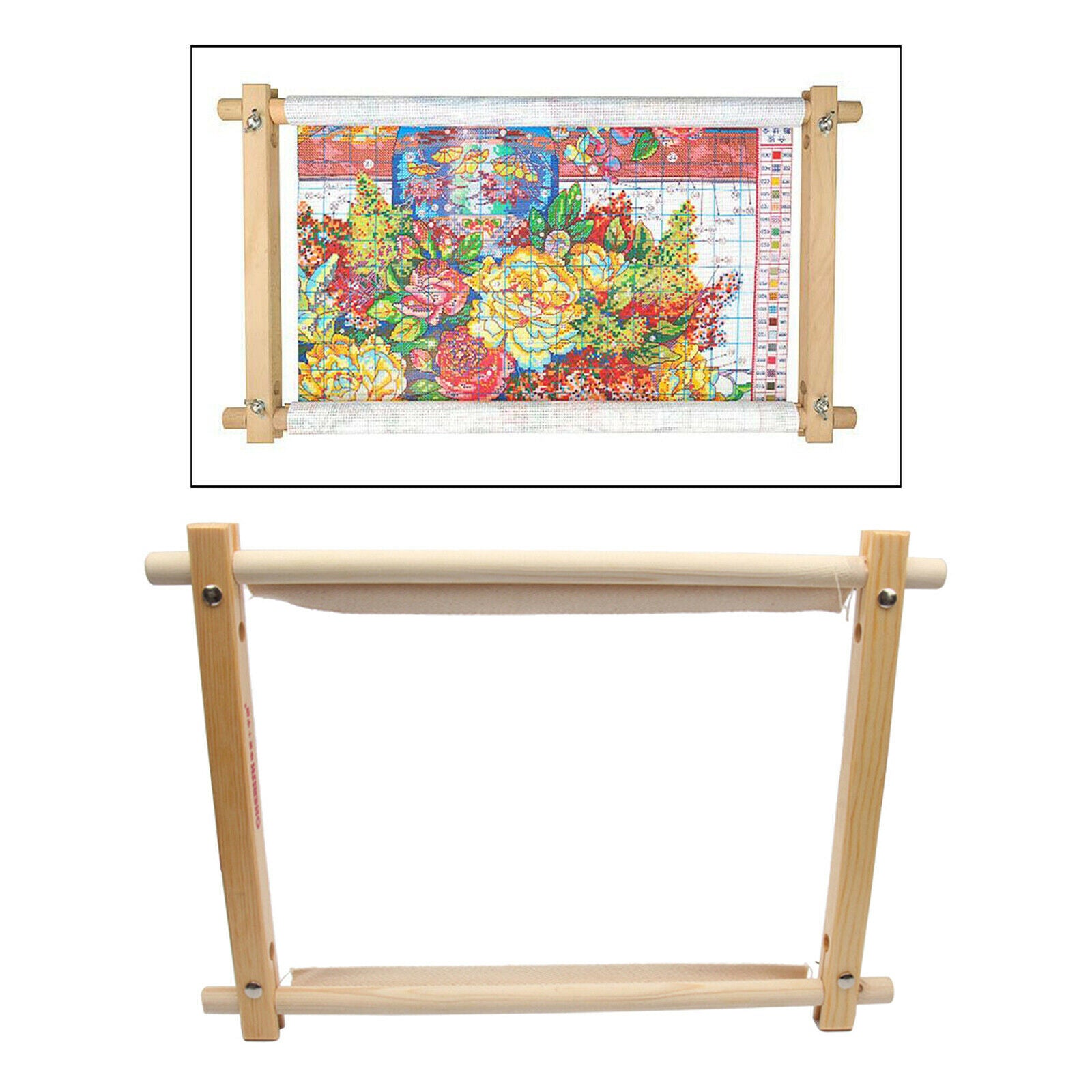 Portable Cross Stitch Scroll Embroidery Needlepoint Frame DIY Sewing Hoop