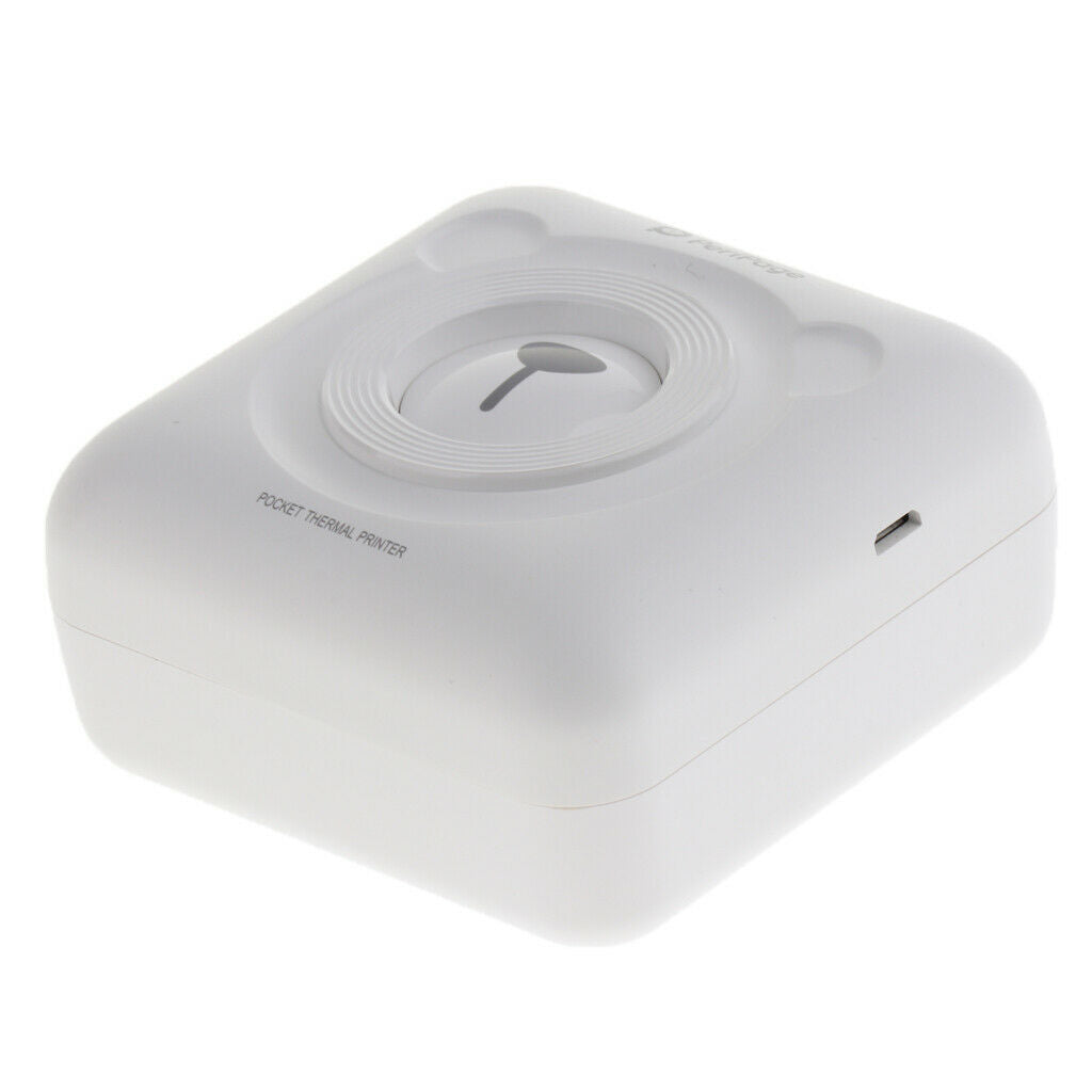 Pocket Thermal Paper Photo Printer USB Bluetooth Printing with Paper White