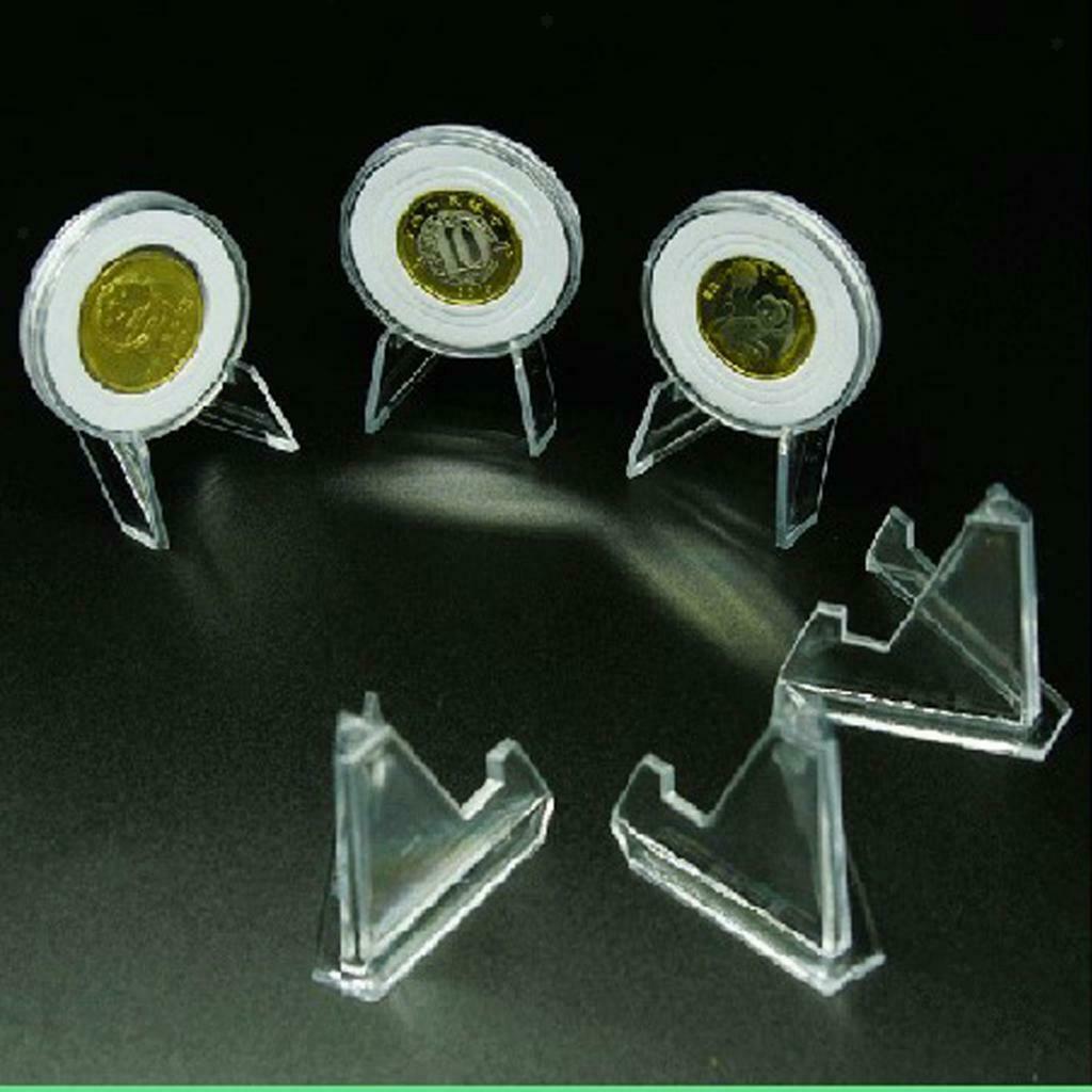 10 Pieces Coin Display Easel for Badges Pocket Watches Challenge Coins 68mm