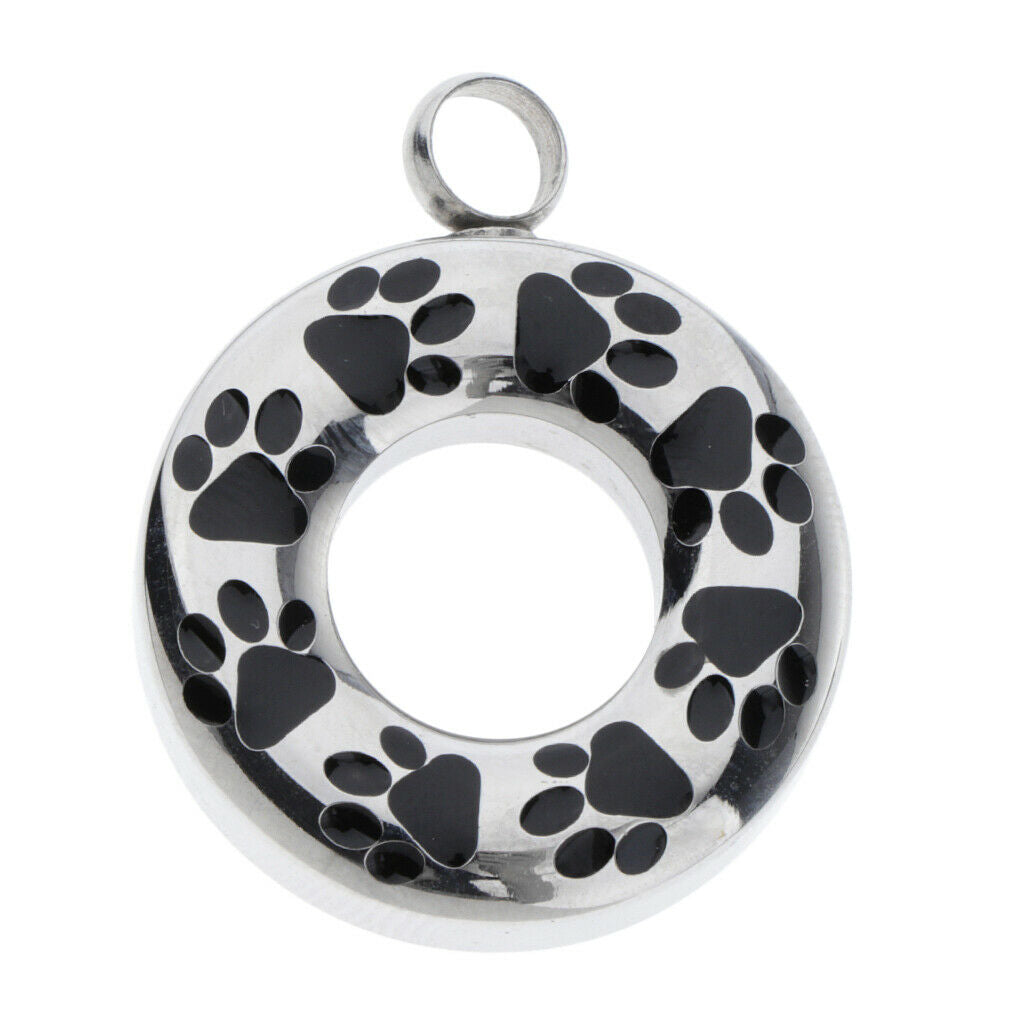 Hollow Round Pet Dog Cremation Ash Urn Locket Ashed Holder Jar Jewelry
