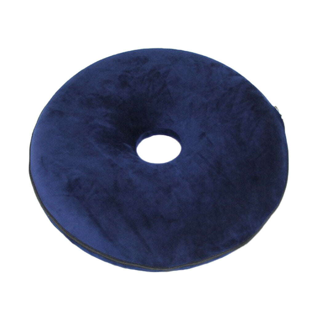Donut Seat Cushion Hemorrhoid Coccyx Tailbone Support Pillow Pad Dark Blue